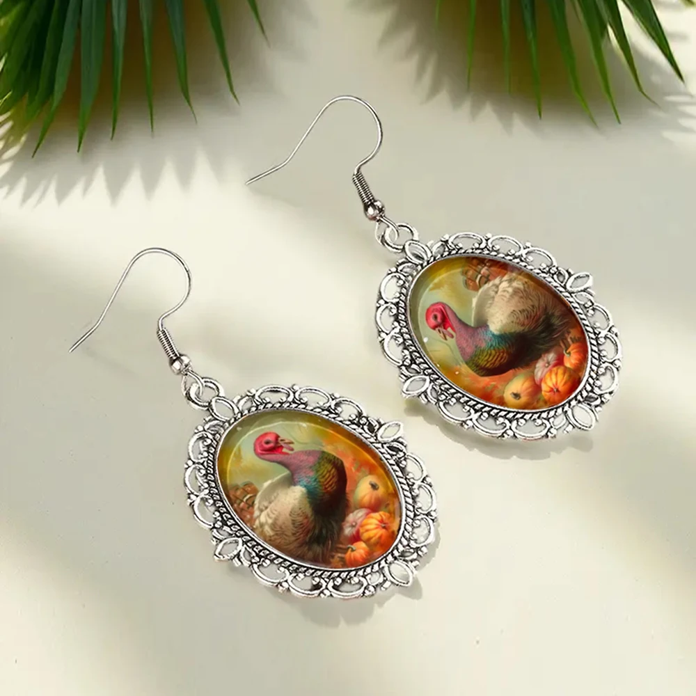 جديد الخريف الشكر أقراط تركيا البيضاوي زجاج قبة سبيكة استرخى أقراط الشكر هدية مجوهرات هدية