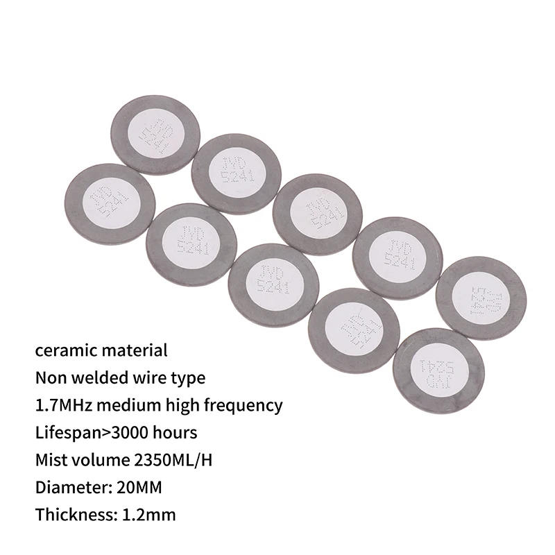 20mm Fogger Ultrasonic Ceramic Disc Sheet Atomizer Humidifier Accessories Replacement Ceramic Disk Kits for Fog Making Machine