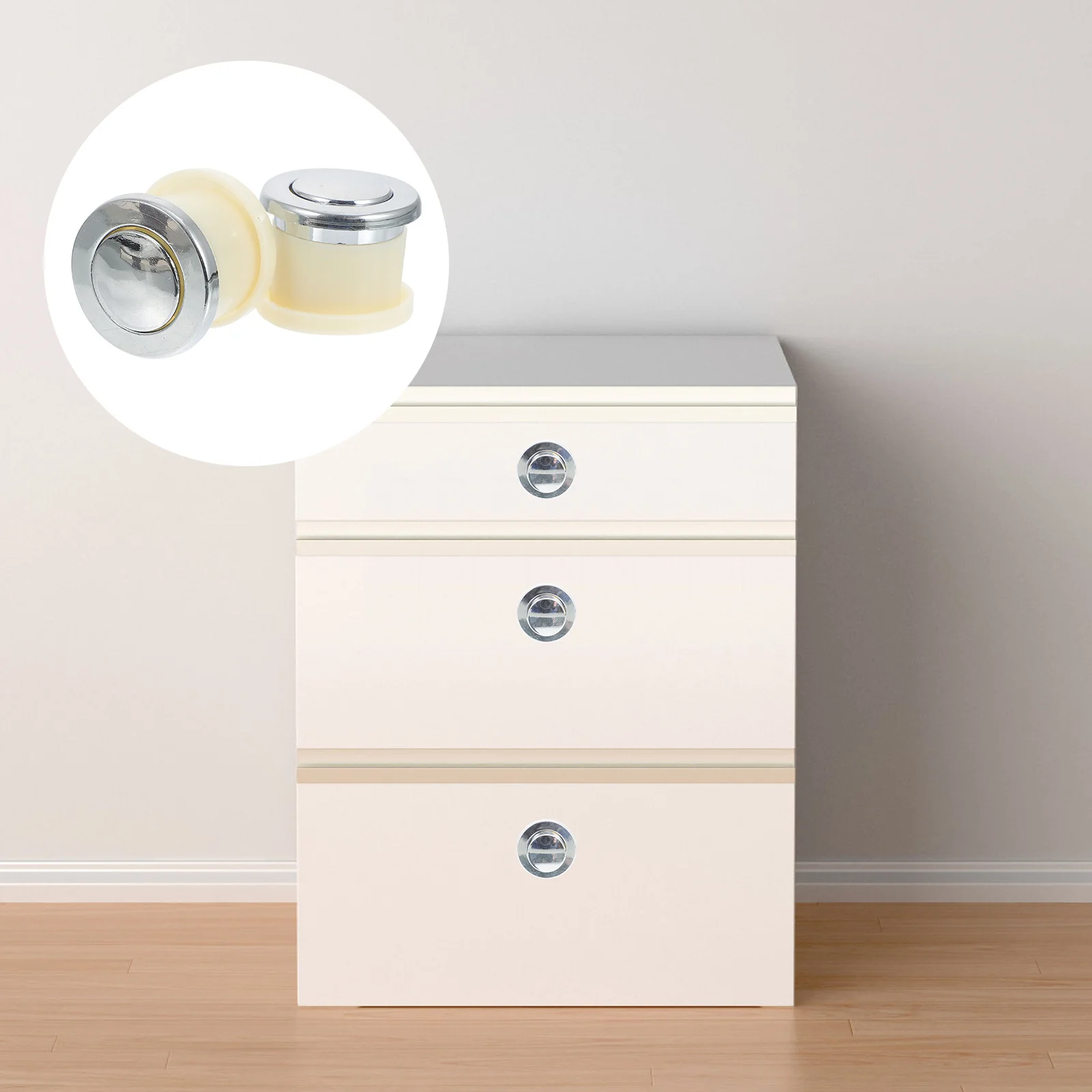 

2pcs Zinc Alloy Retractable Spring Cabinet Knobs Embedded Furniture Handles For Drawer Cupboard Wardrobe Office Home Decor