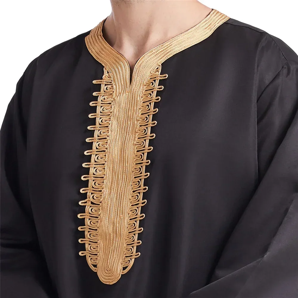 Pria Muslim Jubba Kaftan Islami Gaun Panjang Maxi Thobe Abaya Thoub Masjid Arab Dishdasha Timur Tengah Dubai Pakistan Ramadhan