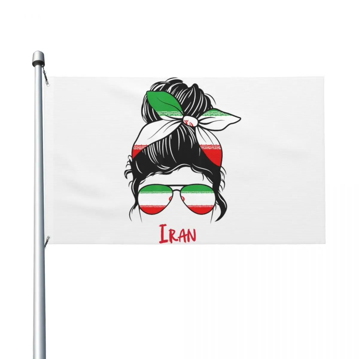 Iranian Girl Iran Flag Persian Flag High Quality Polyester Hanging Flags 3x5 ft Custom Banner For Living Room Dorm Party Decor