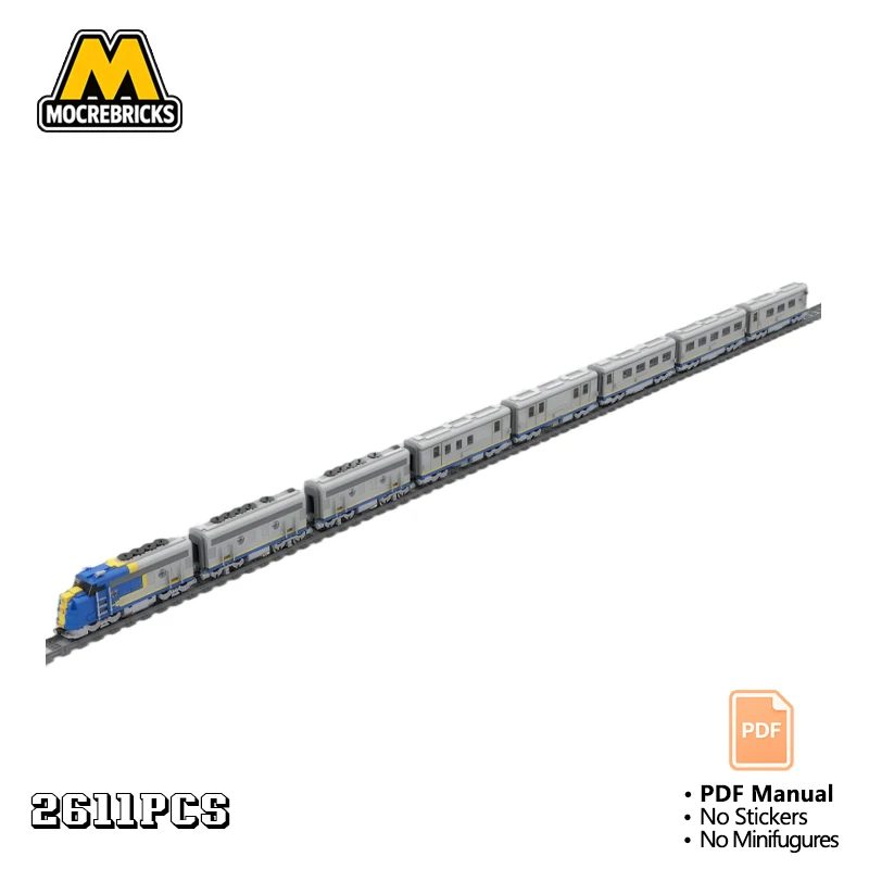 

MOC RAM TEE Retro Train Building Blocks Edelweiss Pilot Wagon Streamline Passenger Carriage Bricks DIY Toy for Adult Gift