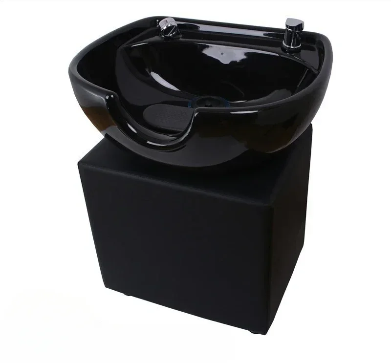 Sitting flush basin Barber shop Ceramic basin Barber shop Shampoo basin Vertical hairdresser flush pool Shampoo bed accessories