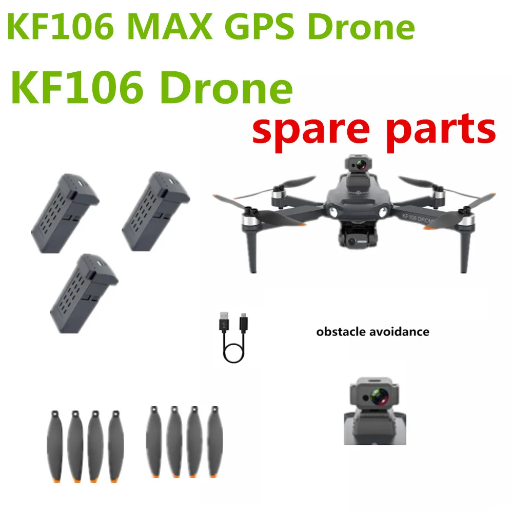 KF106 Drone Original Battery  / Propeller Maple Leaf /USB Cable For KF106 MAX GPS Drone Spare Parts KF106 Drone Battery