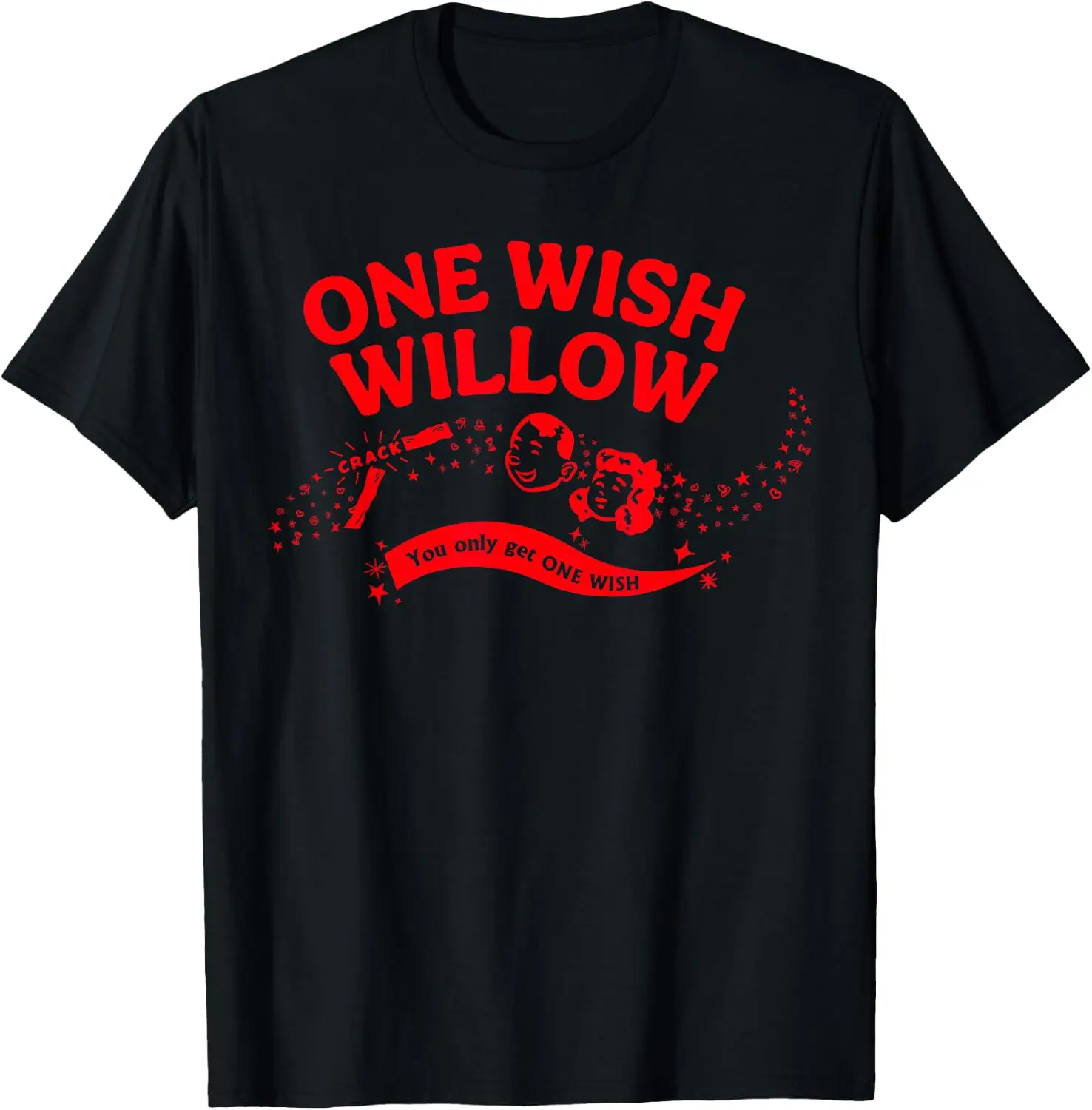 One Wish Willow Front & Back T-Shirt 100% Cotton Trendy Y2K Short-Sleeve Tee-Soft, Quick-Drying, Moisture-Wicking; Ideal Sports
