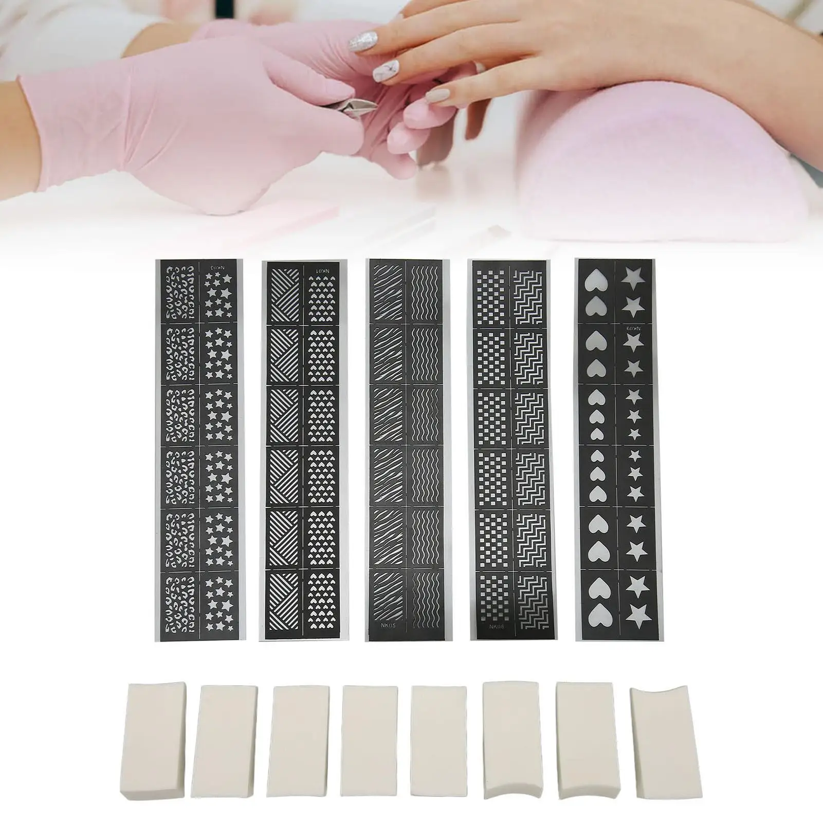 3D Nail Art Printing Sponge Template for salon Use Nail Design Tool