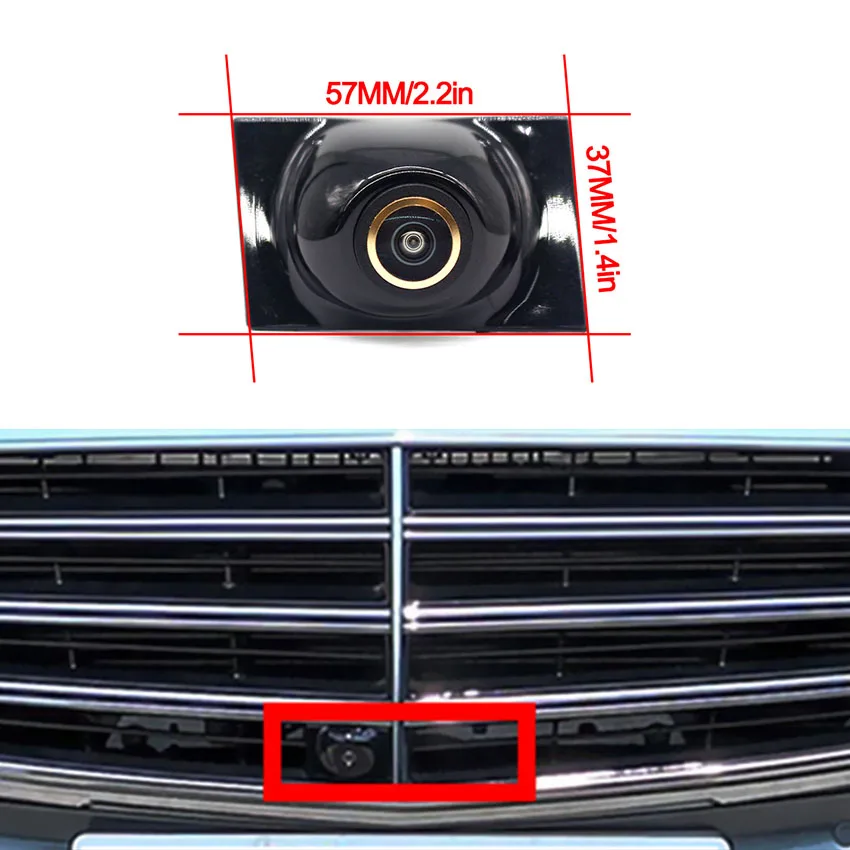 170 ° كاميرا أمامية للسيارة AHD 1080P لسيارة Mercedes Benz E Class W213 S213 E250 E300 E53 2016 ~ 2020 كاميرا عرض أمامية بشعار السيارة #5