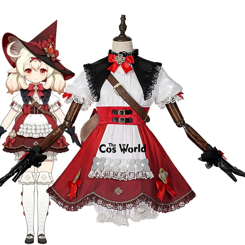 

Genshin Klee Lolita маленькая ведьма платье наряды игры Косплей костюмы