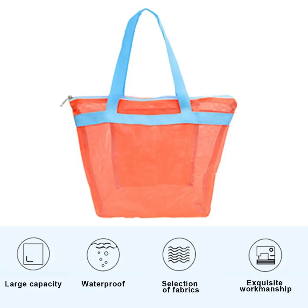 Kids Beach Bag Children Mesh Beach Tote Capacity Beach Bag with Quick Dry Mesh Portable Shower Caddy for Dorm Travel Toiletry