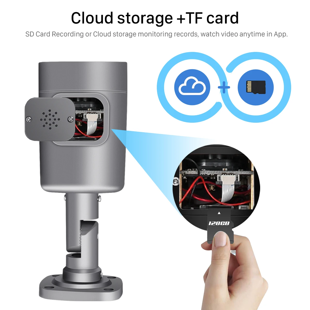 BESDER-cámara IP de seguridad para exteriores, dispositivo de vigilancia CCTV con Audio bidireccional, Wifi, IP66, iCSee carcasa de Metal, P2P,