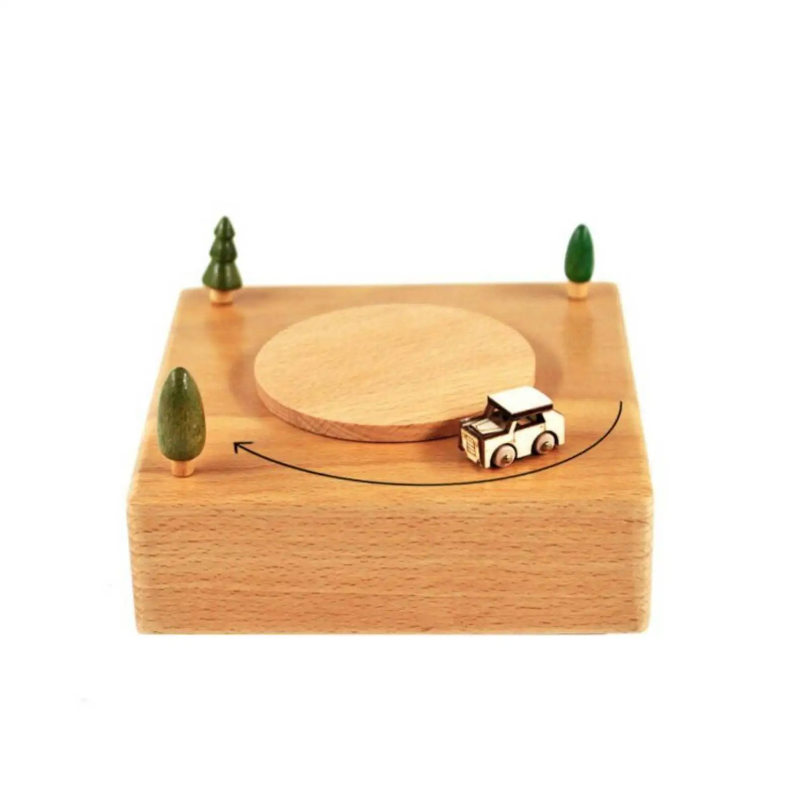 Children Wooden Music Mechanism Crank Style Musical Box Base for Custom Craft Decoration