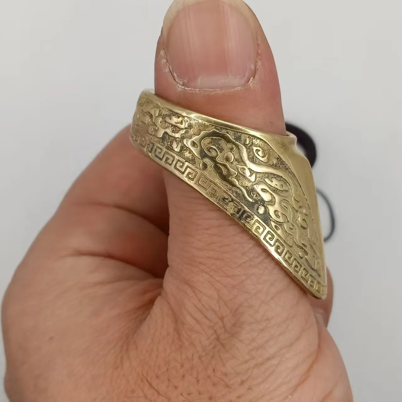 New Engraved Archery Thumb Tibetan Silver Banzhi Ring Archery Gear Protection Banzhi