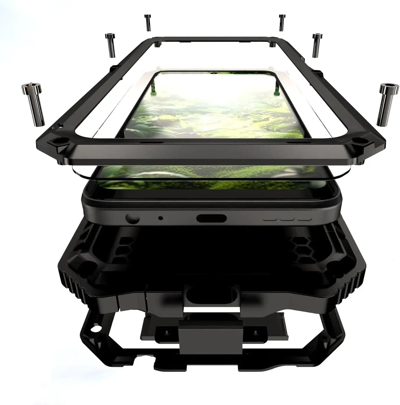 

Heavy Duty Metal Phone Case for Motorola Moto G 2025/2026 Models with Built-in Screen Protector and Full Body Protection