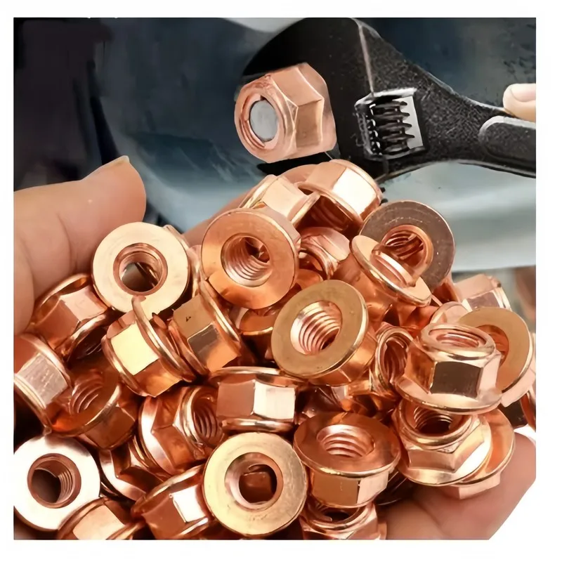 75PCS M8x1,25 Kupfer Überzogene Auspuff Muttern Corr-Beständig Hex Lock Auto Motor Auspuff Core Reparatur Teile