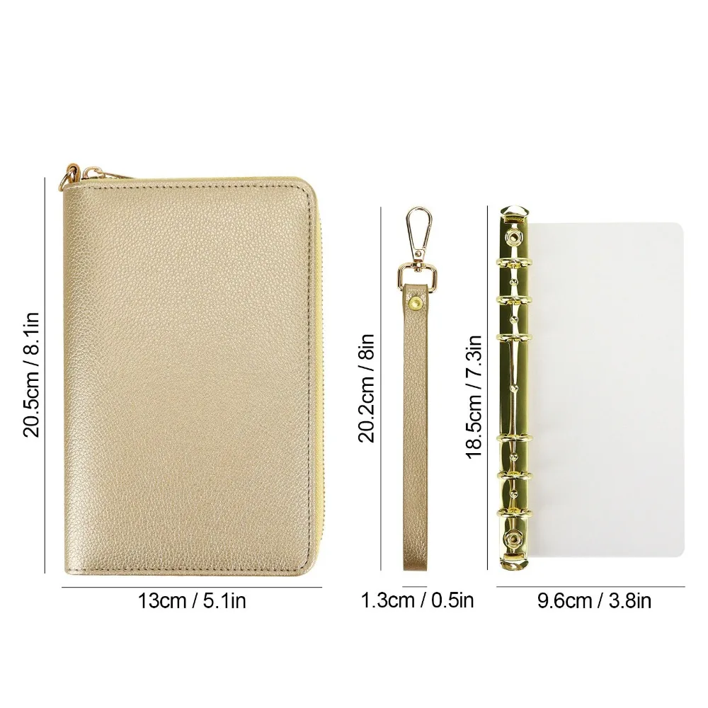 

New PU Leather Cash Budget Envelop Card Holder Portable Card Bag Waterproof A6 Loose-leaf Wallet