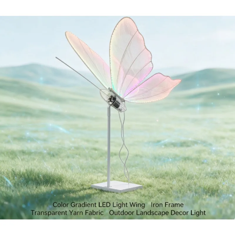 JMZ Electric Butterfly Street Light LED Color Changing Moving Lamp for Stage Decoration Party Wedding Event Home Garden