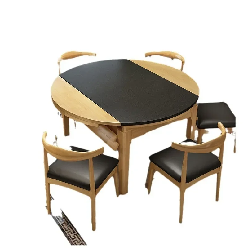 Mesa de cozinha de luxo jantar redonda mesas recepção designer sala sedentária serviço extensível frete grátis muebles elegante