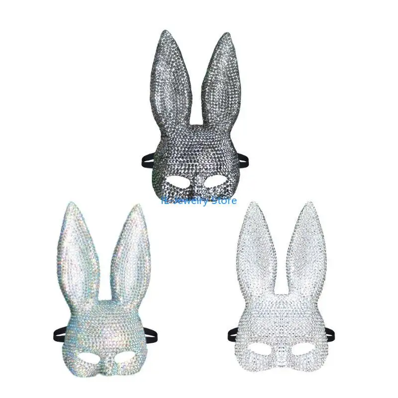 

W8KF Animal Theme Party Rabbit Mask with Elastic Headgears for Adults Cosplays Use