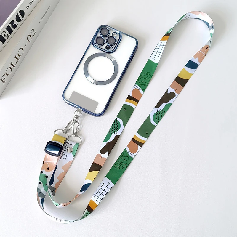 

Универсальный ремешок для мобильного телефона, длинный плечевой ремень через плечо, граффити, регулируемая подвесная веревка, шейный ремешок с защитой от потери