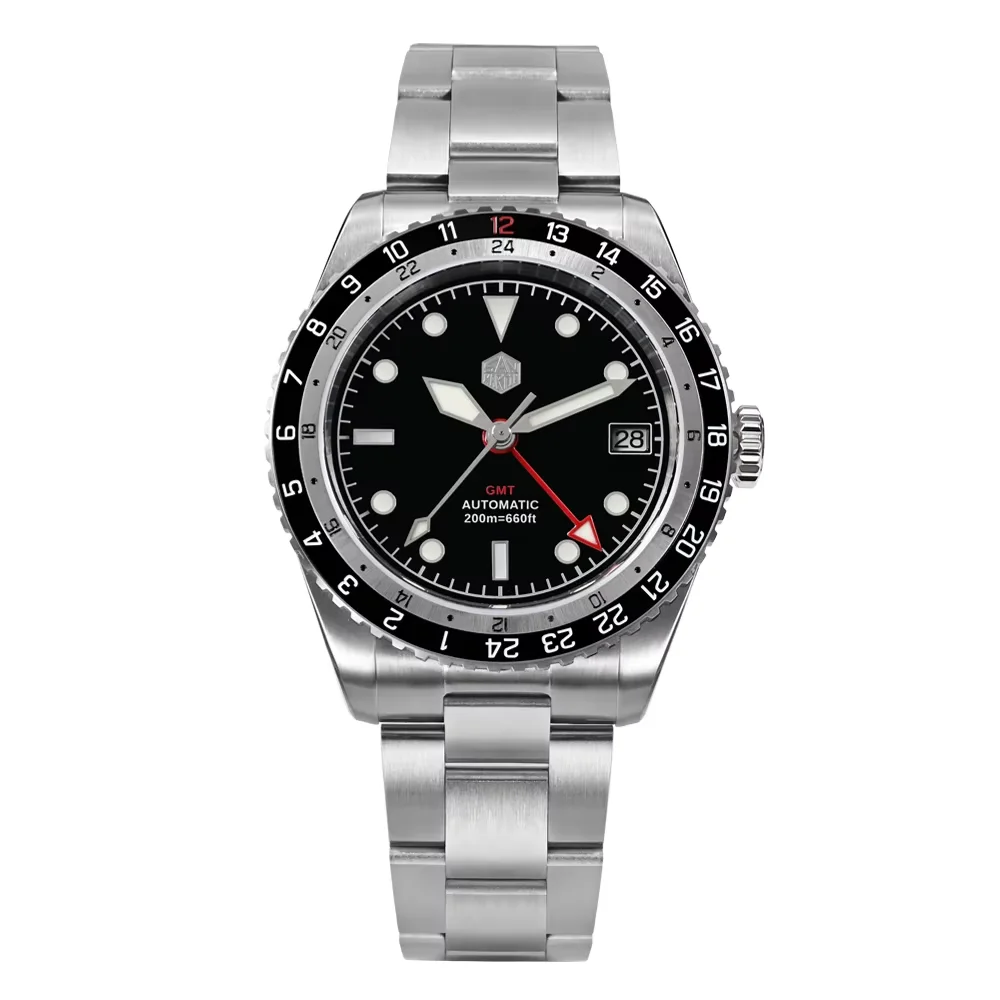 San Martin Men's GMT Diver Watch 200m Waterproof