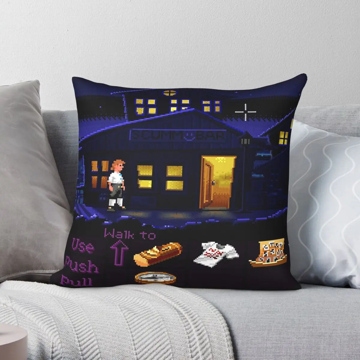 Monkey Island Guybrush Threepwood Square Pillowcase Polyester Linen Velvet Printed Zip Throw Pillow Case Bed Cushion Cover 45x45