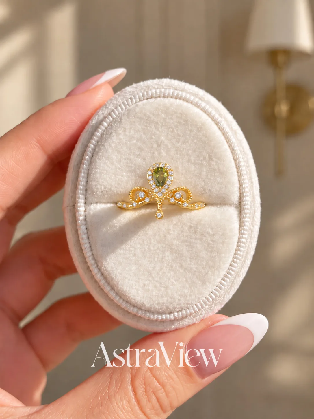 ASTRAVIEW Seine Fleur Open Ring for Women, Elegant Jewelry, Wedding Bridal Jewelry, Anniversary Gift for Her