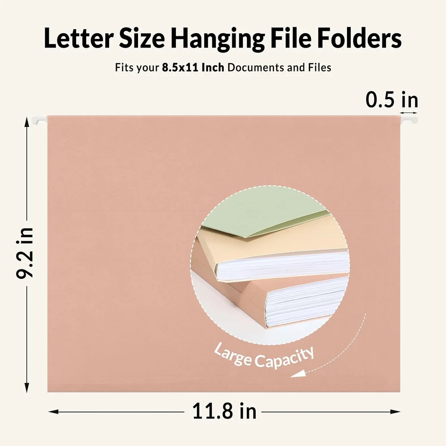 Hanging File Folders 6 Pack, Letter Size with 1/5-Cut Tabs, for Home Office Organization, Morandi Colors view 5
