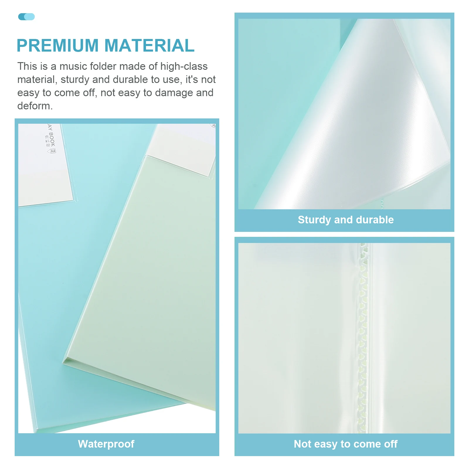 

2pcs A4 Music Folders Waterproof Wear-Resistant Portable File Binder School Office Student Music Accessories Sheet Document