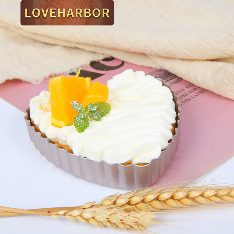 

1pc/4pcs 4-inch Heart Tart Pan,Tarts, Muffins, Cupcakes, Non-Stick Tart Mold, Removable Bottom Tart Tray