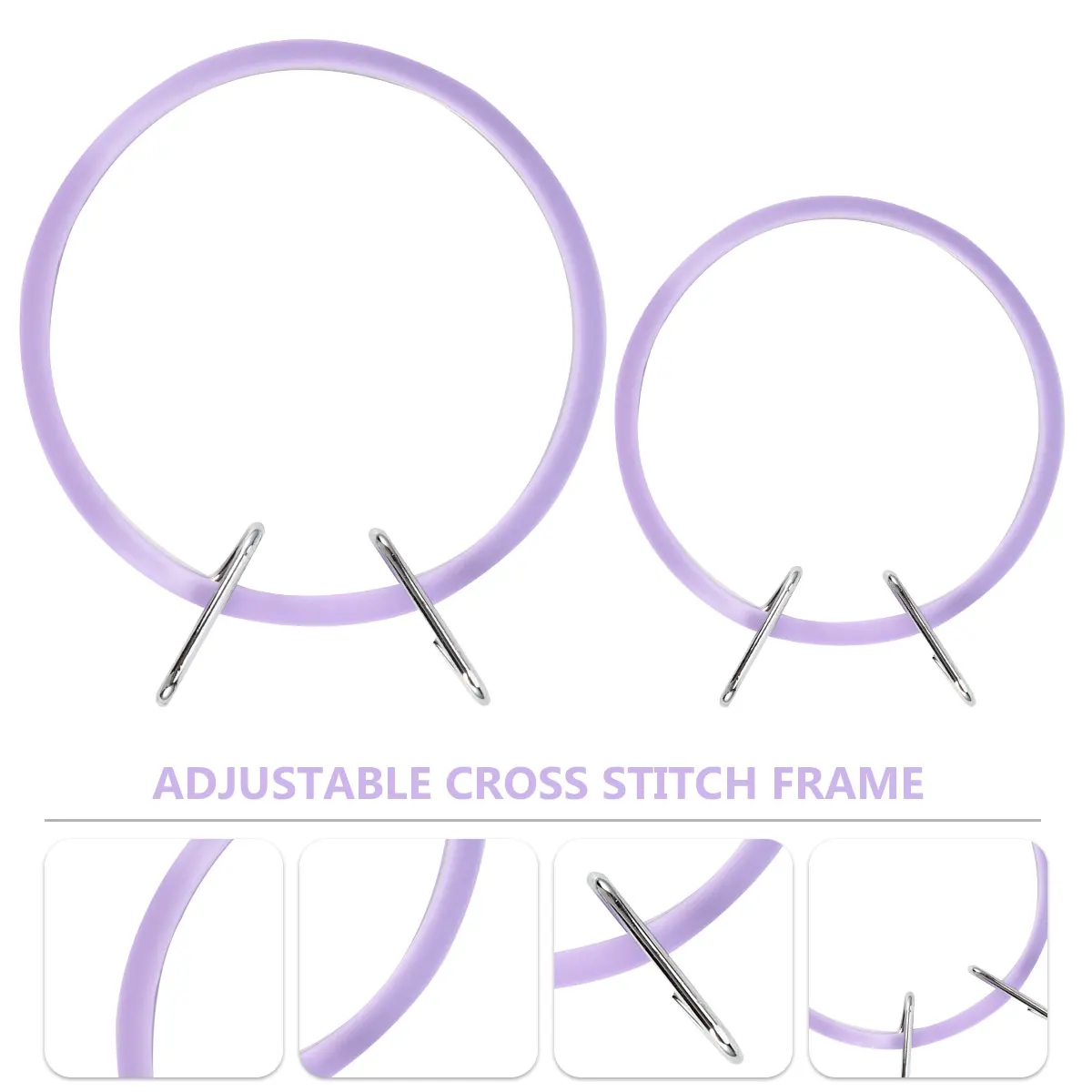 

2Pcs Embroidery Frame Miniature Hoop Cross Ring Stitch Metal Durable High-quality Easy Embroidery Beginner Gift Wall Decoration