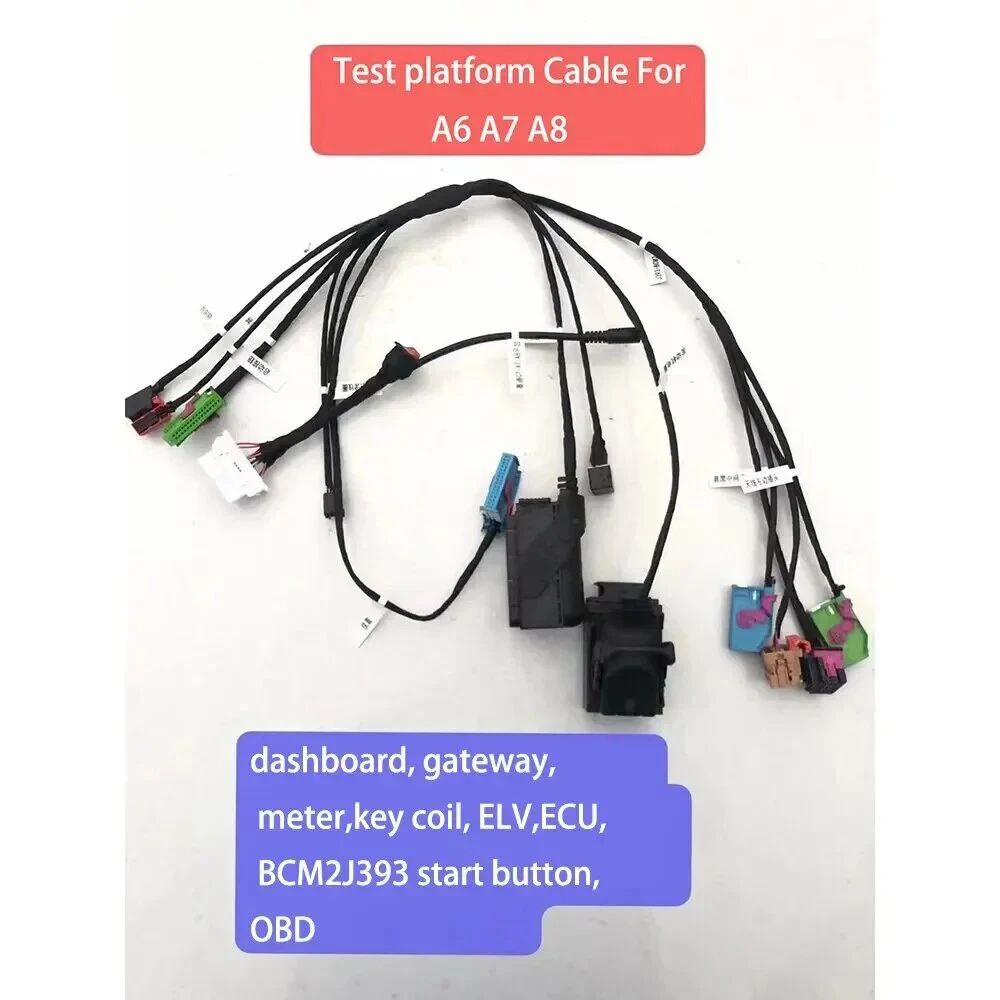 ELV Test Platform Cable For Audi A6 A7 A8 With Key Coil Dashboard Connector BCM2J393