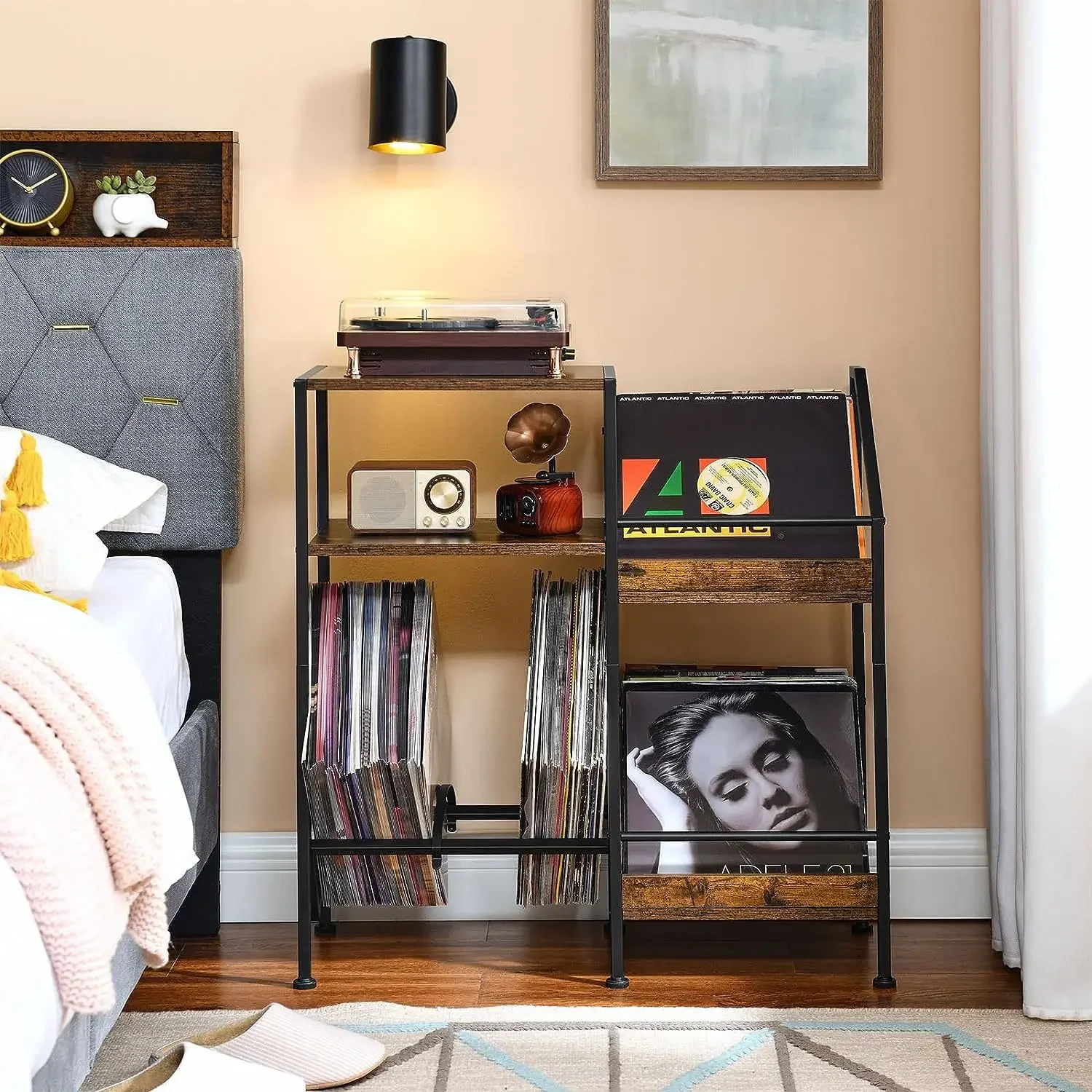 -Small Modern Storage Cabinet For Home Living Room With Metal Wheels