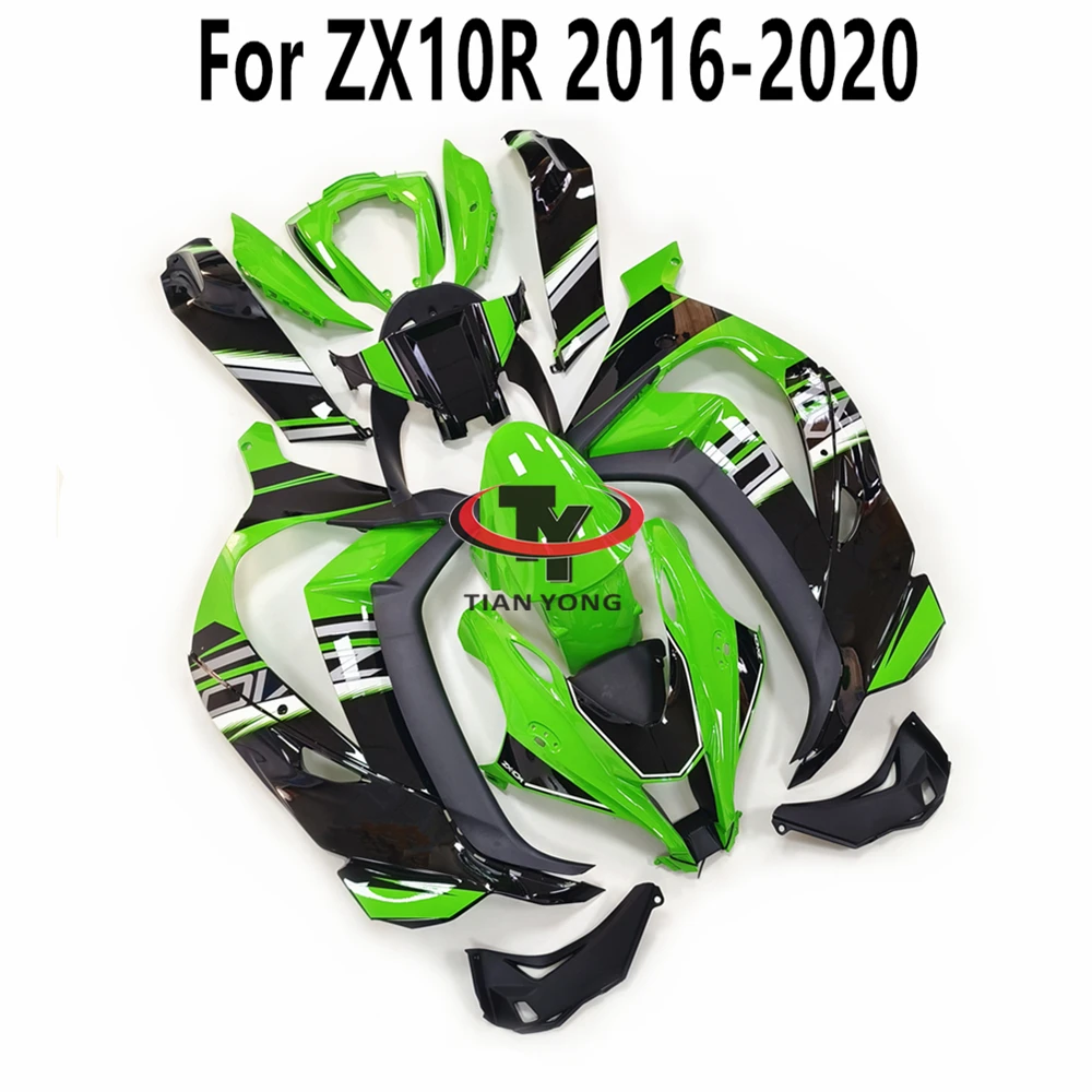 For Kawasaki ZX-10R ZX10R 2016-2017-2018-2019-2020 ZX 10R Green silver print Full Fairing Kit Injection Bodywork Cowling