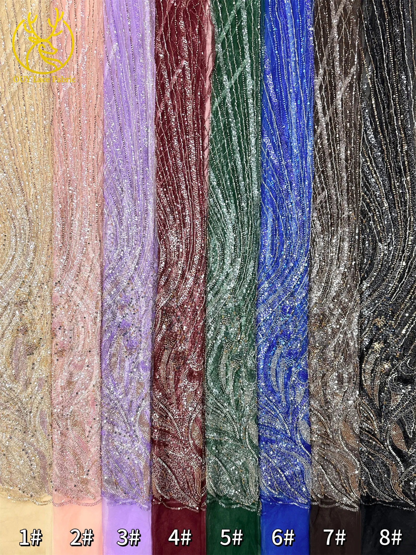 2026 Neuester nigerianischer Luxus-Bräutigam-Spitzenstoff mit Handperlen, afrikanischer Pailletten-Spitzenstoff, geeignet für Hochzeit, Party, Kleid, Sewin – Detail 23