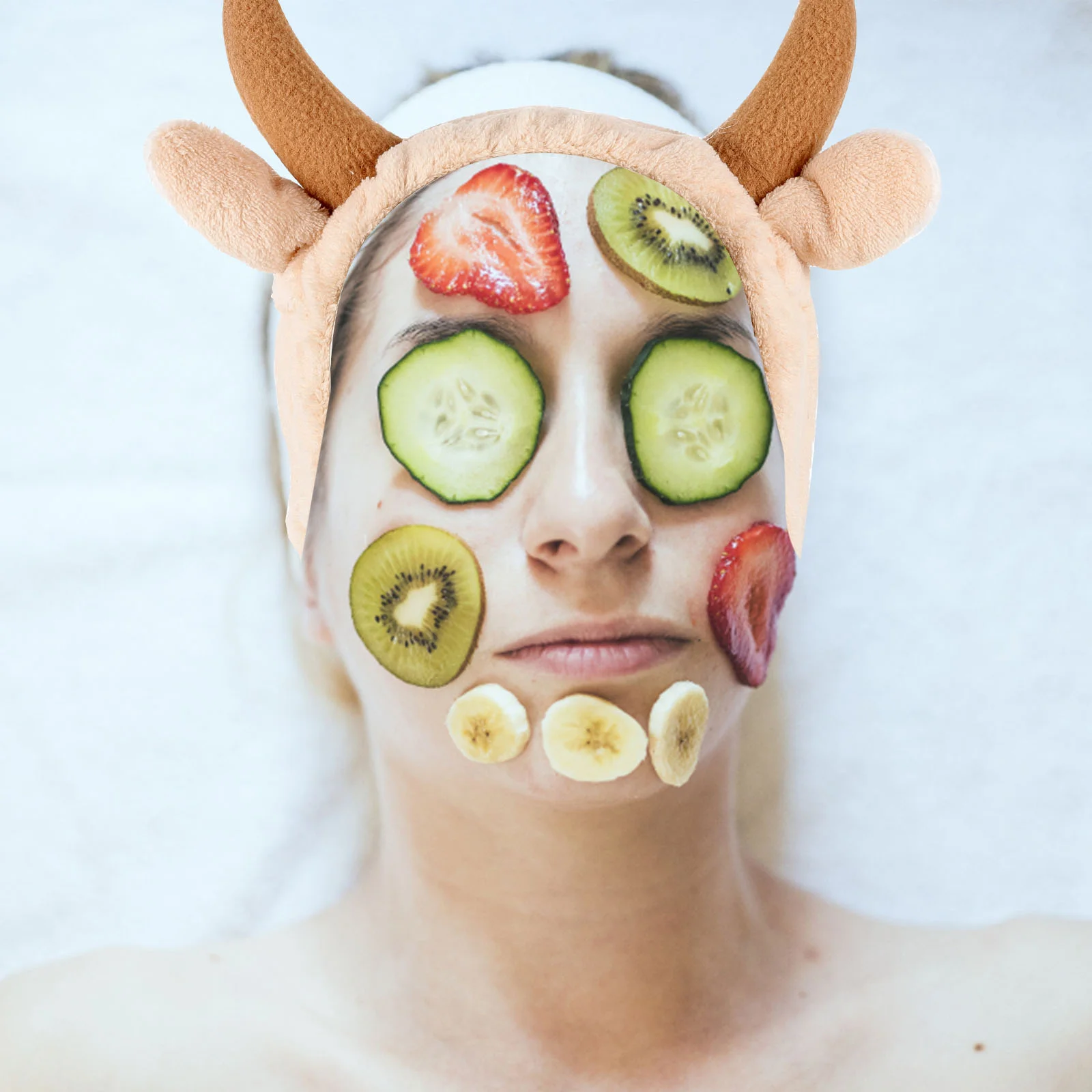 Diadema de animales para mujer, paquete de pelo para lavado de cara, disfraz de conejo, Spa, diademas peludas de Halloween