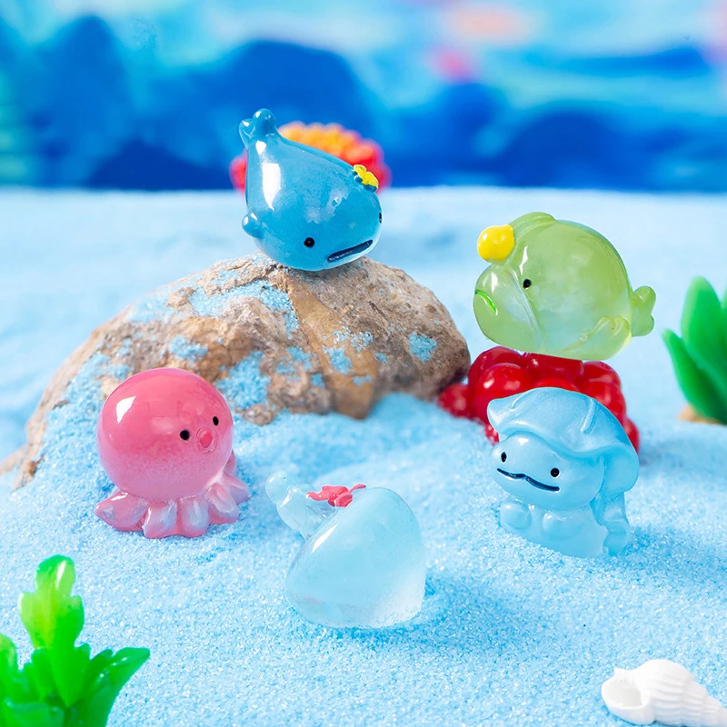 Cute Microlandscape Marine Animals DIY Beach Landscape Fish Tank Aquarium Miniature Ornament Statue Figurines Craft Decorations