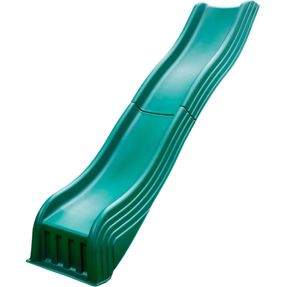 Green Cool Wave Slide - Swing Set Replacement, Two Piece Plastic Swing Slide