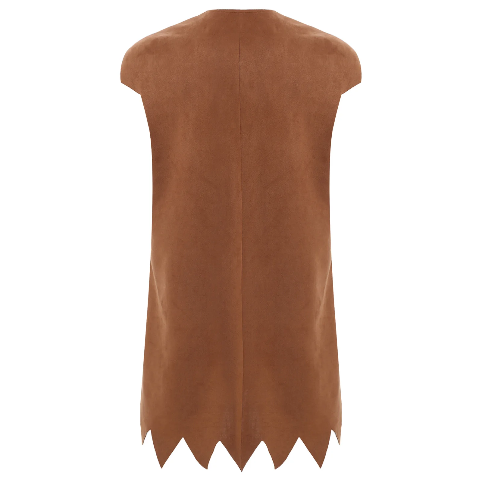 Disfraz de hombre de las cavernas salvaje, tribu de Halloween, disfraz de Cosplay indígena con cordones, borla frontal, patrón Vintage, adorno irregular, bata de gamuza sintética