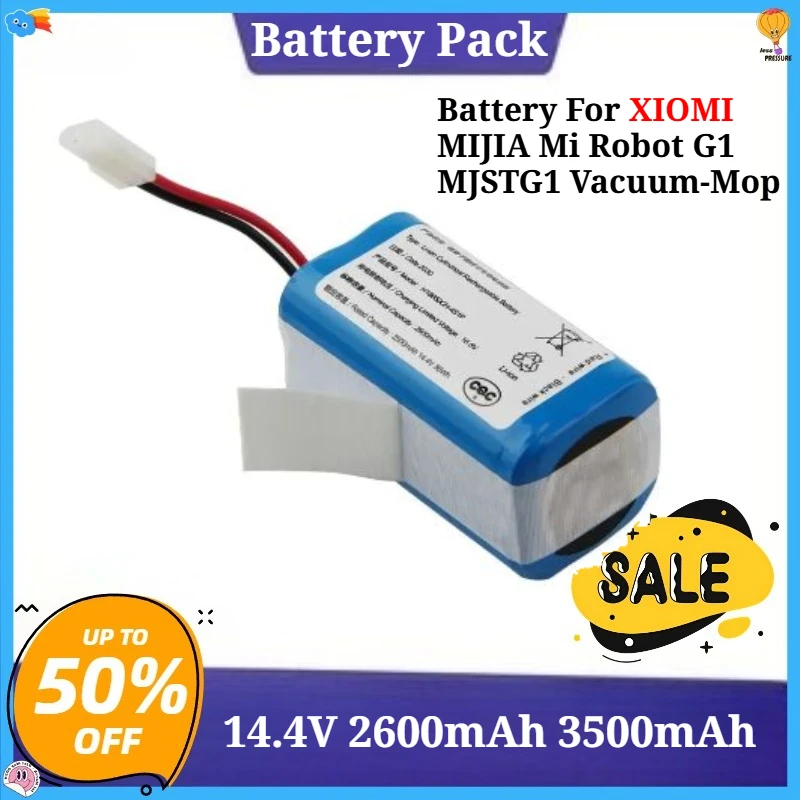 

14.4V 2600mAh 3500mAh Replacement Battery For XIOMI MIJIA Mi Robot G1 MJSTG1 Vacuum-Mop Essential Sweeping Mopping robot 18650