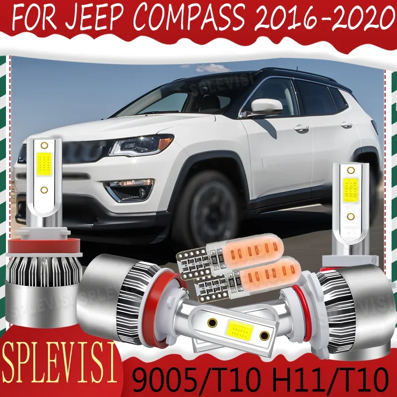 Clearer Illumination & Longer Lifespan LED Headlight Bulbs Car Auto Lamp 9005 H11 For Jeep Compass 2016 2017 2018 2019 2020