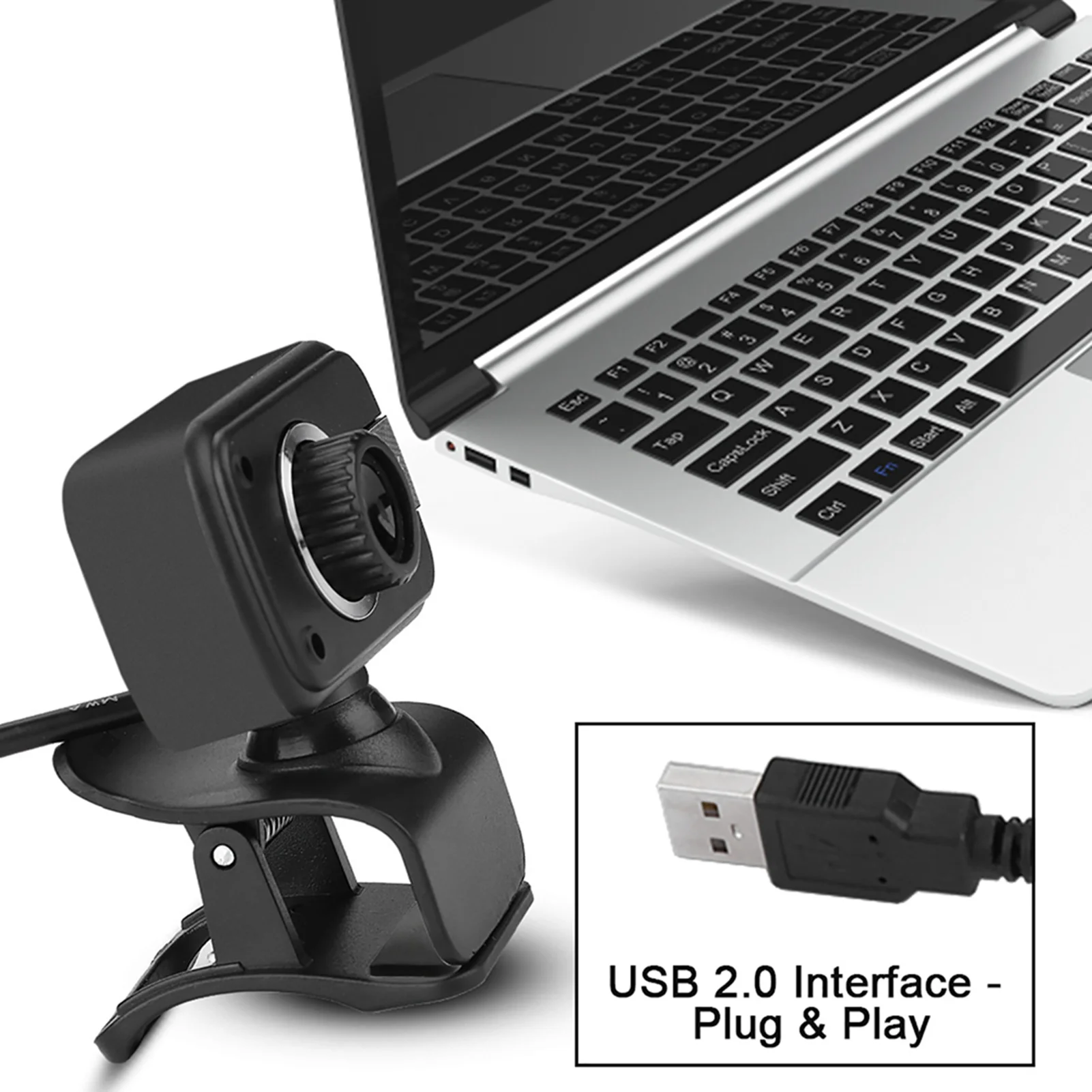 كاميرا ويب USB مع ميكروفون 0.3 ميجابكسل كاميرا ويب كاميرا 360 درجة لشاشة LCD للكمبيوتر المحمول لكاميرا USB للرؤية الليلية MSN / ICQ