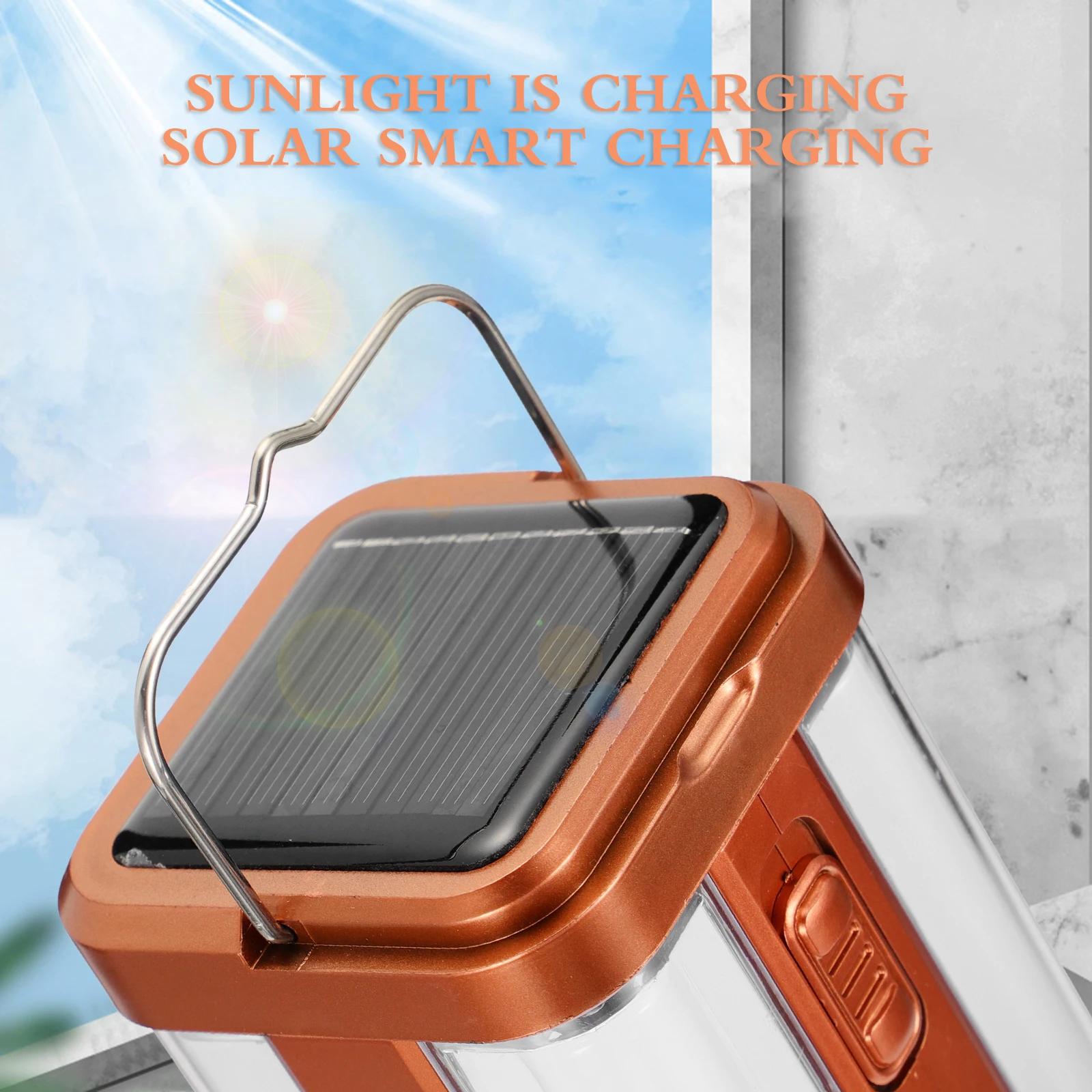 

1Pcs Outdoor Camping Lamp Solar Charged Four Side Glow Lightweight Compact Design Ideal for Travel and Family Camping Trips