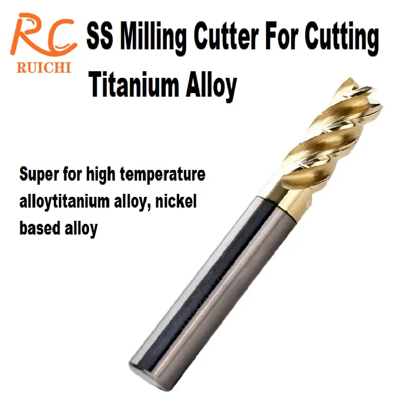 SS Special Carbide Cutter For Cutting Titanium Alloy Milling Cutter With Gold Coating Titanium Alloy