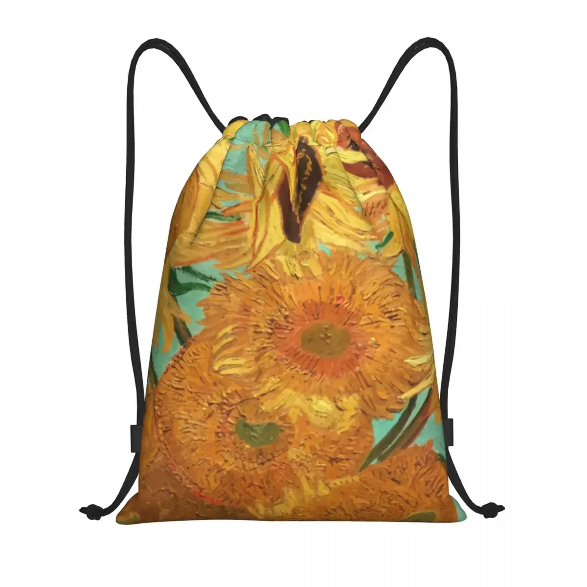 Vincent Van Gogh Twelve Sunflowers In A Vase Drawstring Backpack Sports Gym Bag for Men Flowers Painting Training Sackpack