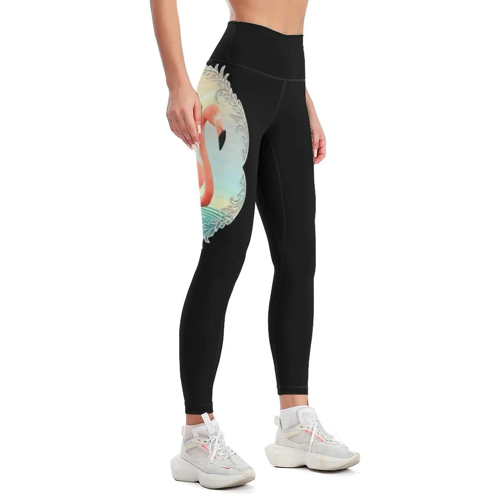 Sunset Flamingo Leggings Women sportwear Training pants Womens Leggings