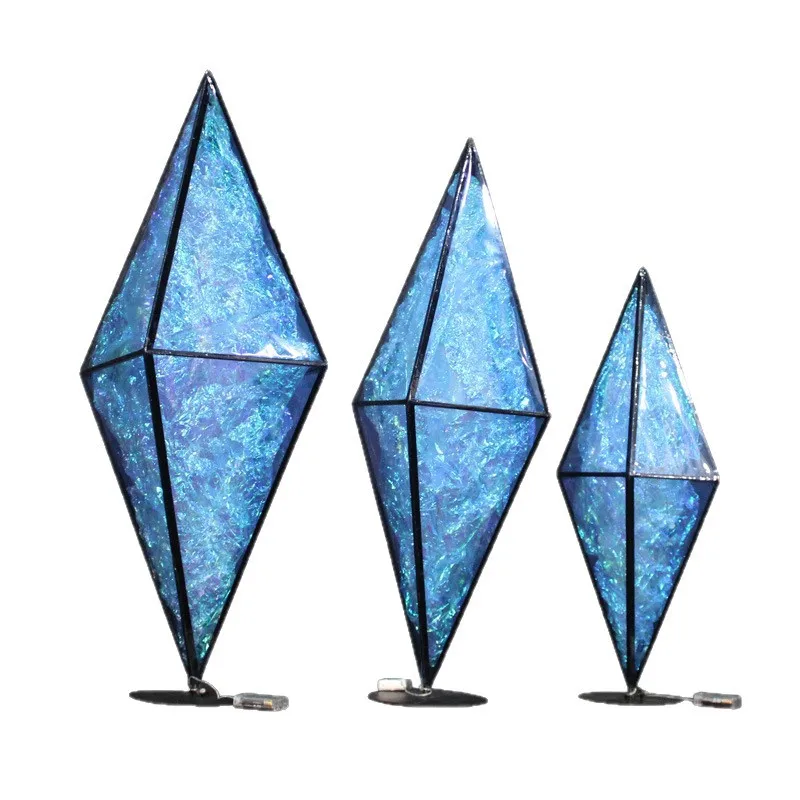 

Film sapphire pendant wedding props, luminous road guide wedding table modeling flower crystal column hall ornament