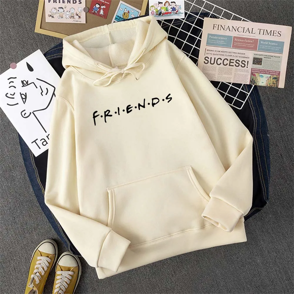 

FRIENDS Printing Hooded Women's vintage Crewneck Hoodies Autumn Oversize Hoodie simple Comfortable Streetwear