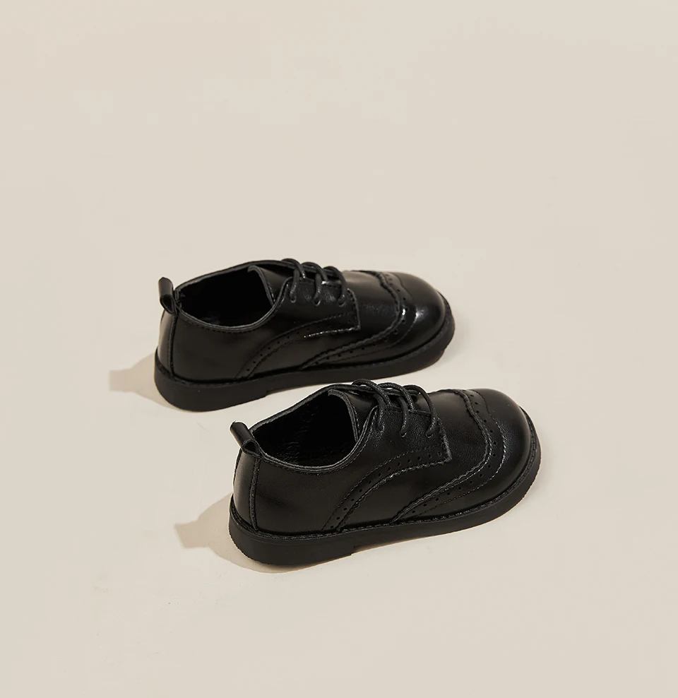 Kinder-Schuhe für Babys, Kleinkinder, Jungen und Mädchen, klassische, bequeme, formelle Schuhe für Partys, Hochzeiten und die Schule, Flats, Größe 21-30 – Detail 4