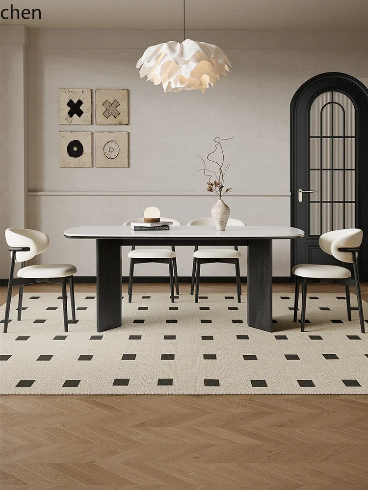 Mesa de Comedor y Sillas de Madera Maciza W5.19, Muebles de Madera para Sala de Estar