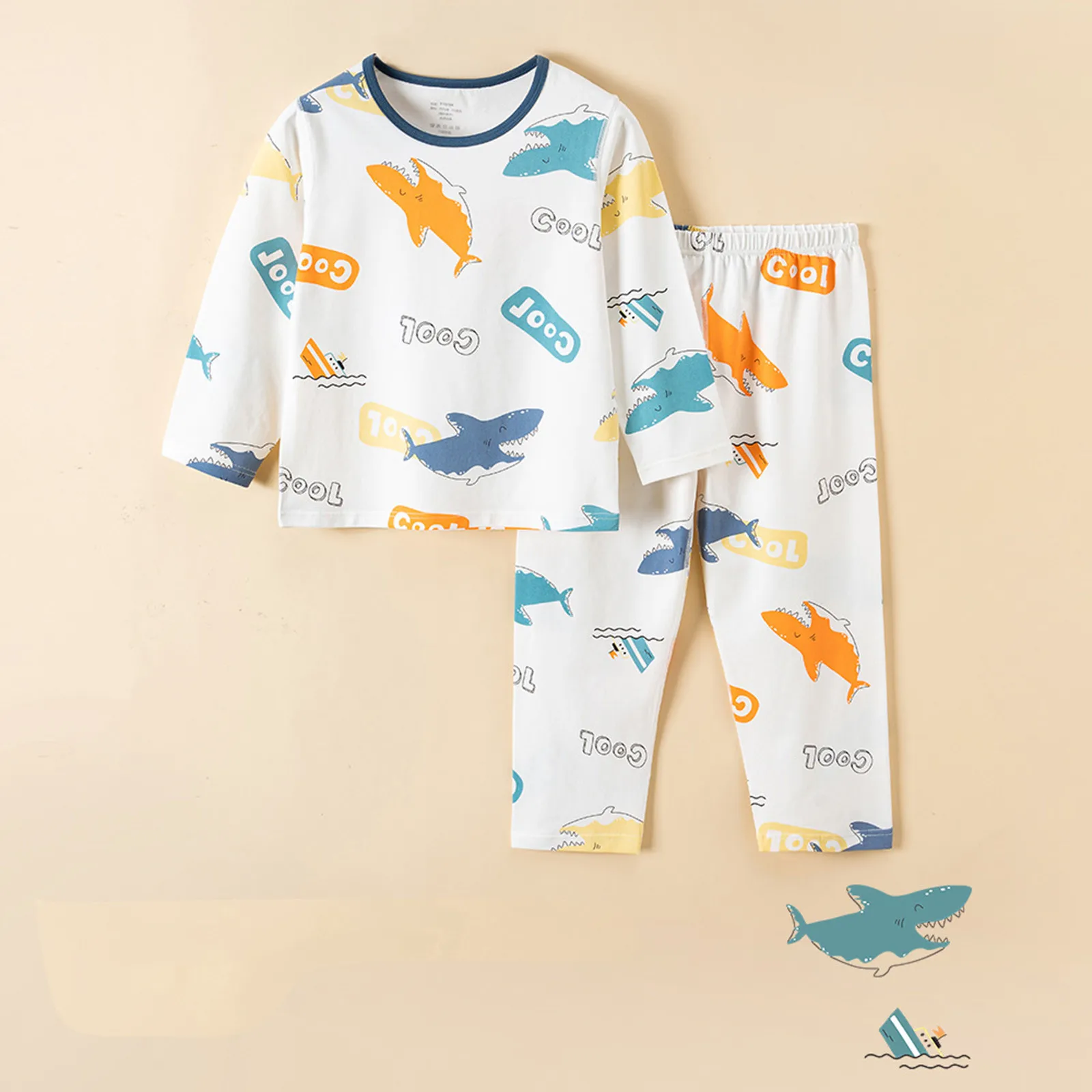 

Cotton Kids Clothes Children Pajama Sets Home Sleepwear Kids 2 Pieces Clothing Boy Girl Autumn Winter T-shirt Tops Pants Suits